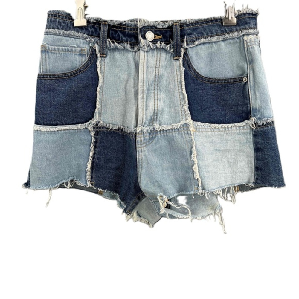Wild Fable Blue Denim Patchwork Cutoff Shorts Womens Size 6